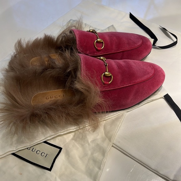 Gucci Velvet Princetown with Fur 37 - Picture 11 of 11